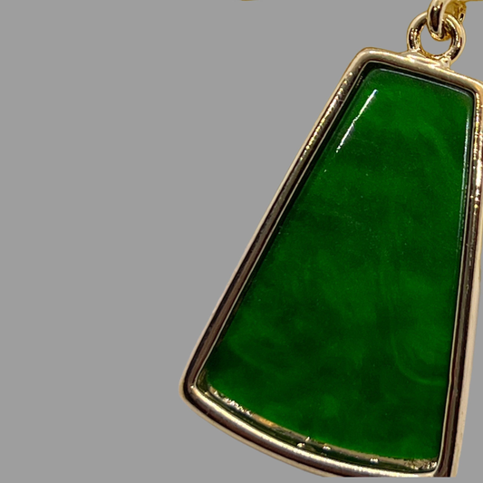 Gōld Vert Enamel Drop Earrings