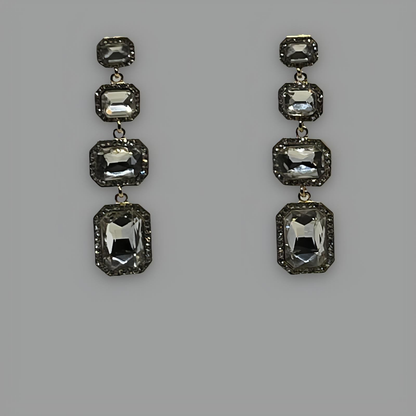 NōIR Square Crystal Earrings