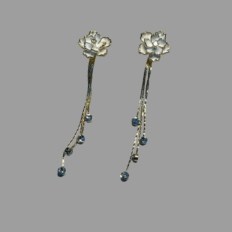 VERSAILLES Enamel Fleur Drop Earrings