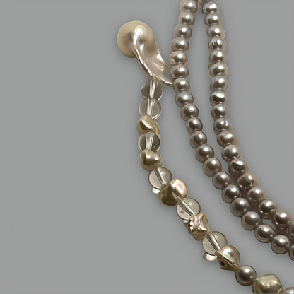 Grey Toned Pearl Necklace 152 cm (60")