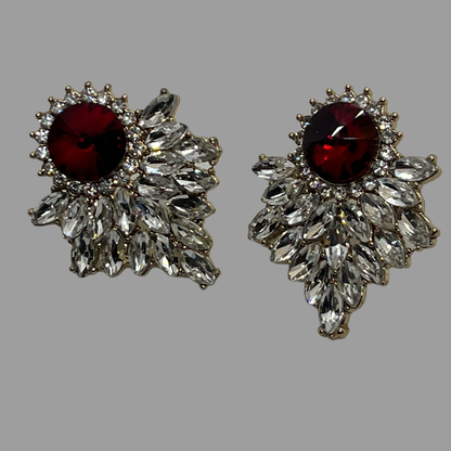 NōIR Ruby Red Crystal Earrings