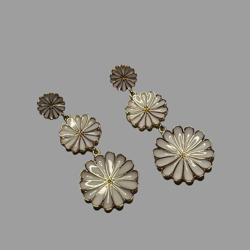 VERSAILLES Enamel Floral Drop Earrings